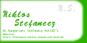 miklos stefanecz business card